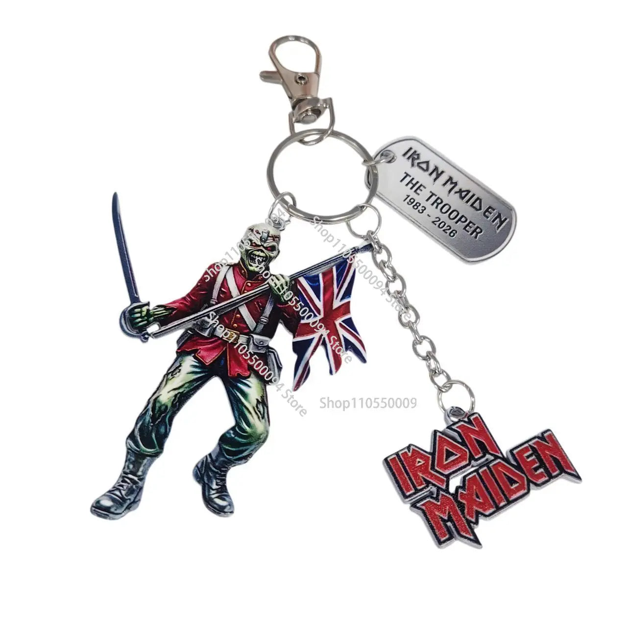 Michael Jackson and Elvis Presley 43rd Anniversary Metal Keychain Michael Jackson Keychain Flag Skull Shaped Personalized Car Trendy Accessories