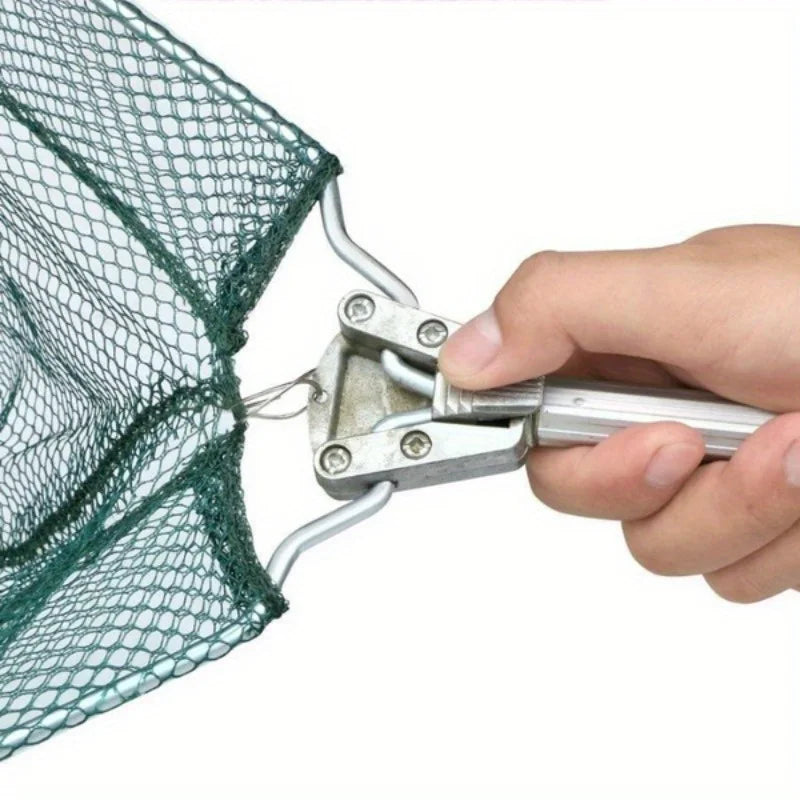 1.7M Rice Ultra-Lightweight Retractable Foldable Fishing Net Durable Aluminum Alloy Telescopic Handle Portable Fish Catcher Fishing Net Outdoor River Lakes Boat Fishing Accessories