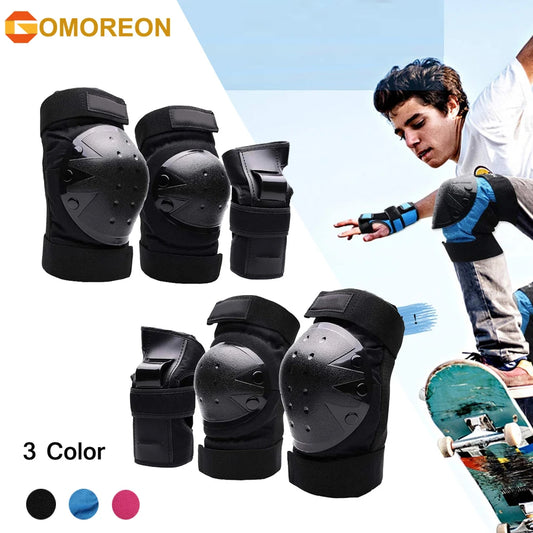 6Pcs Adults/Kids Knee Pads Elbow Pads Wrist Guards Protective Gear for Skateboarding Roller Skating Cycling BMX Bicycle