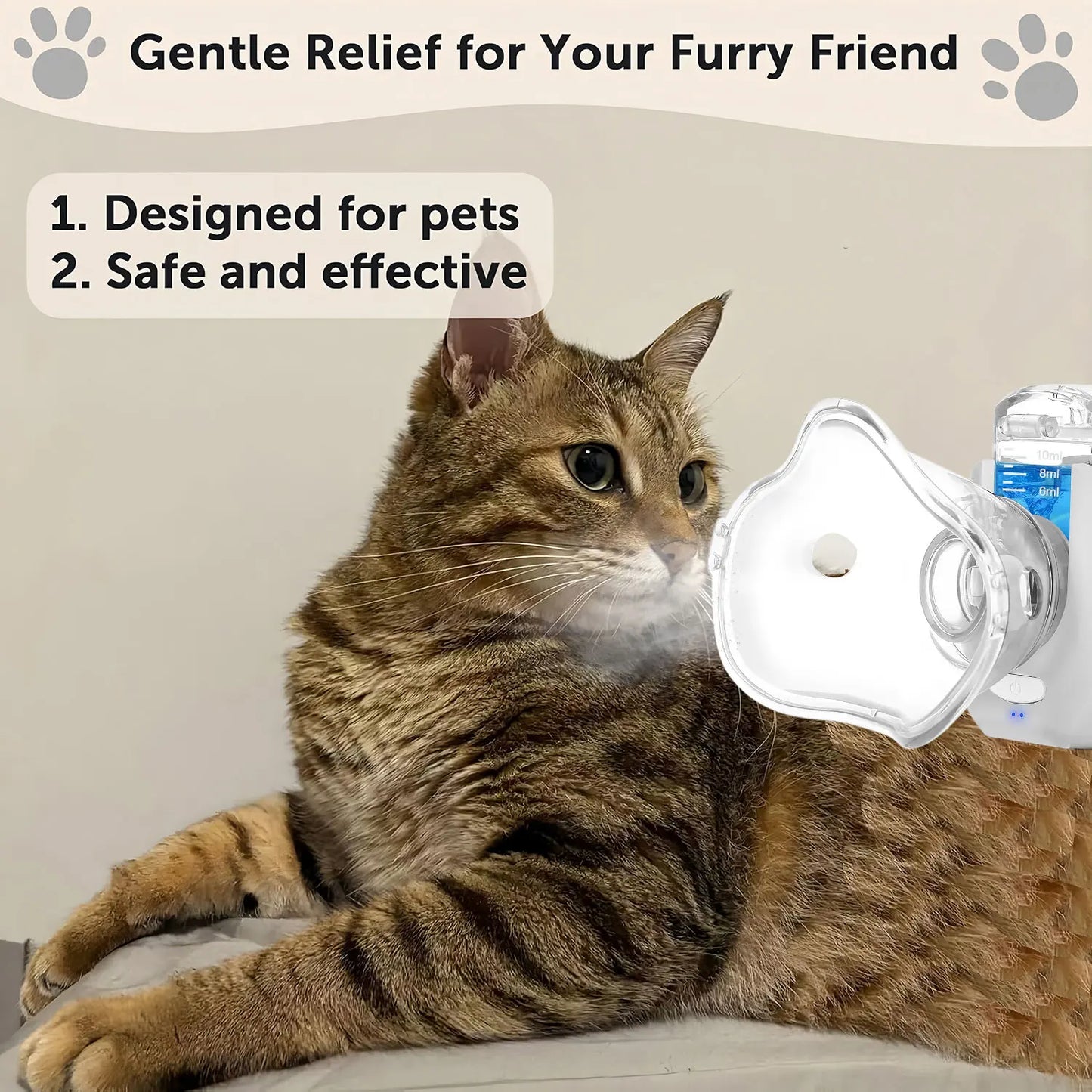 Dogs and Cats Asthma Bronchitis Pneumonia Wireless Inhaler Cool Mist for Home Use Pet Nebulizer for Cats & Dogs - Easy-to-Use Electronic Animal Nebulizer for Respiratory Relief & Pet Health