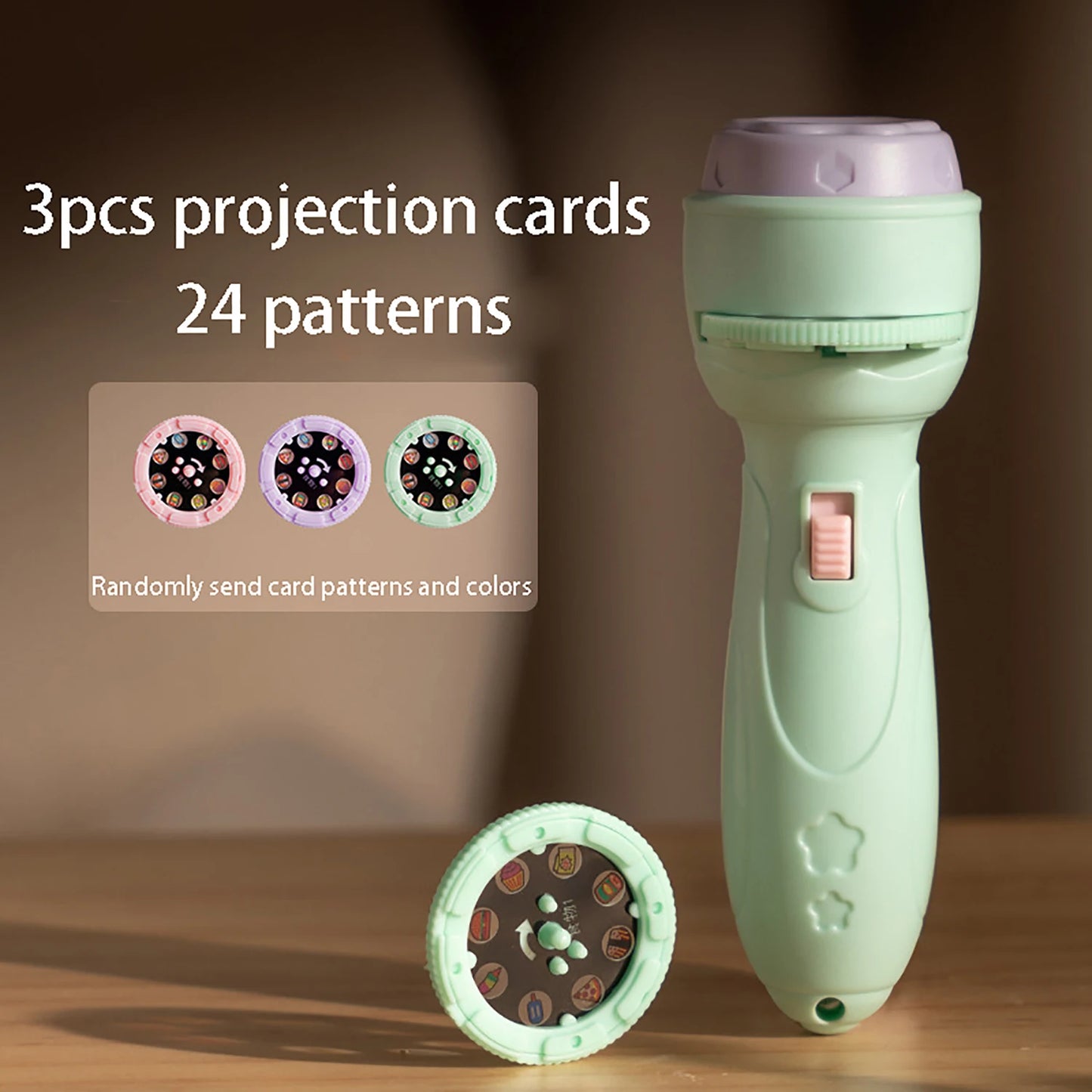 3 PCS Set Children's Projection flashlight Toy, Luminous Projector Early Education Cognitive Fun Pattern