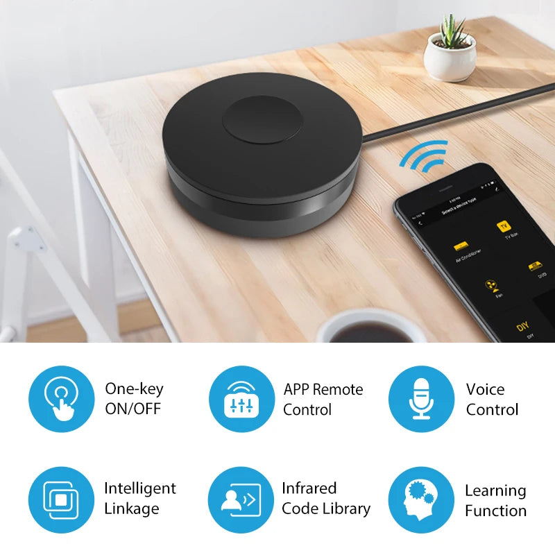 Professional APP Control TUYA Wi-Fi IR RF Smart Universal Remote Control Voice Activated Controller for Alexa Google Home AC TV Appliances