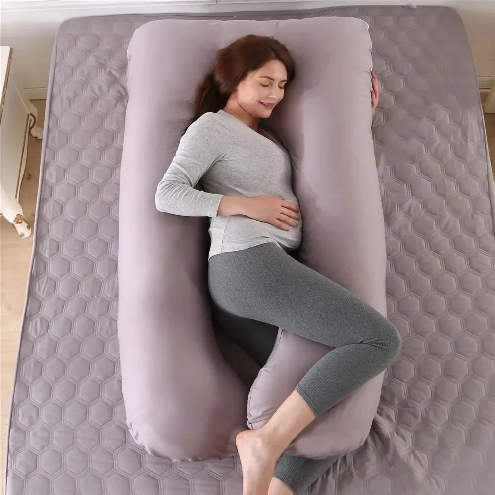 NEW Pregnant Women Sleeping Support Pillow Cotton Pillowcase U Shape Maternity Pillows Pregnancy Side Sleeper Bedding No Filler Women Pregnancy Supplies