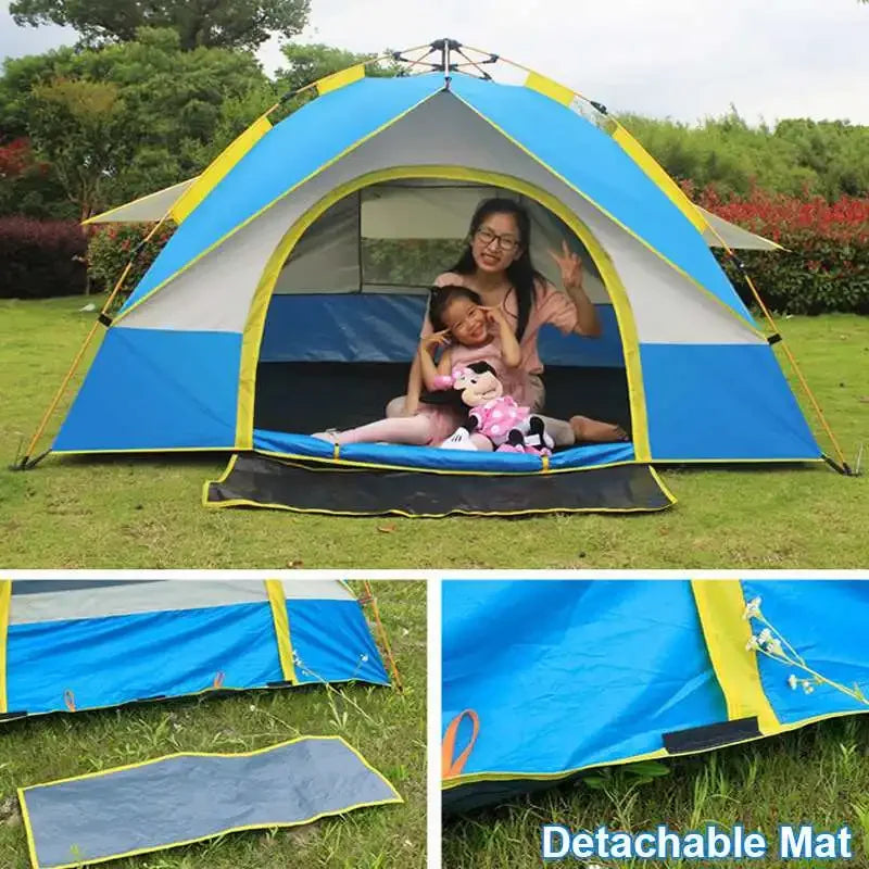 NEW 1-2-3-4 Person Travel Family Rainproof Windproof 1-4 Person Fully Automatic Tent Camping Sunshade Awning  Shelter Beach Easy Open Hiking Tents