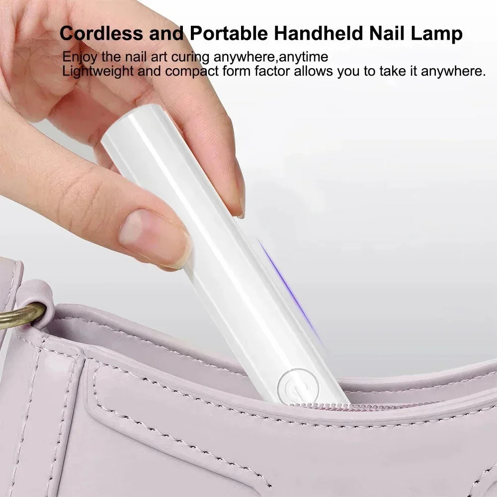 Rechargeable Mini Nails Drying Light UV LED Nail Lamp Mini UV With Stand For Manicure Portable Nail Dryer Stand Lamp