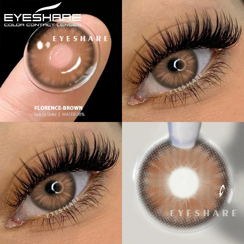 15 Colors/Styles 1 Pair New Natural Color Contact Lenses Brown Lenses Beauty Fashion Gray Pupils Lens Blue Lenses with High Quality Lens Eyewear Accessories Beauty Salon Supplies