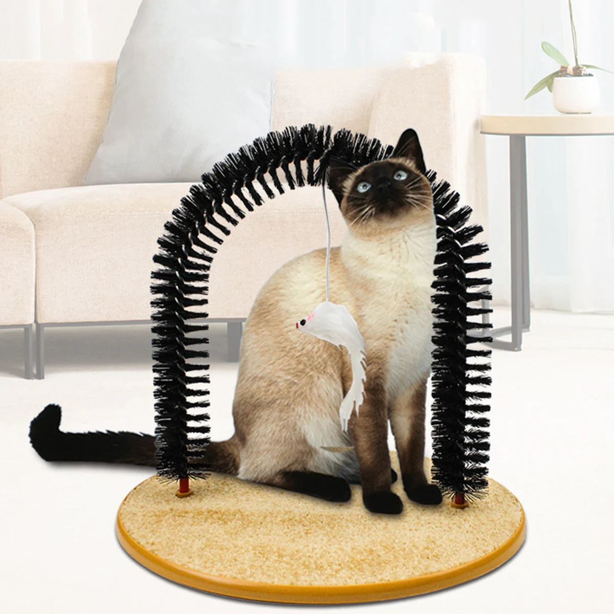 1pc - Cat Arch Self Groomer - Soothing Massages, Gentle Brushes, and Irresistible Tickle Toys for Happy Cats