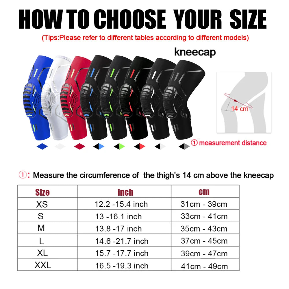 S-2XL Plus Size 1Pc Knee Brace Compression Knee Support Shockproof Knee Pads Knee Sleeve for Running Arthritis Joint Pain Relief Men Women Sports Apparel Accessories