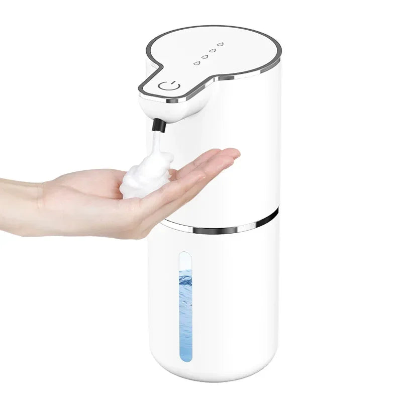 NEW Arrivals Automatic Black/White Soap + Fluids Dispenser Touchless Foaming Soap Dispenser 350ml USB Rechargeable Electric 4 Level Adjustable Foam Soap Dispenser Home Bathroom Kitchen Accessories