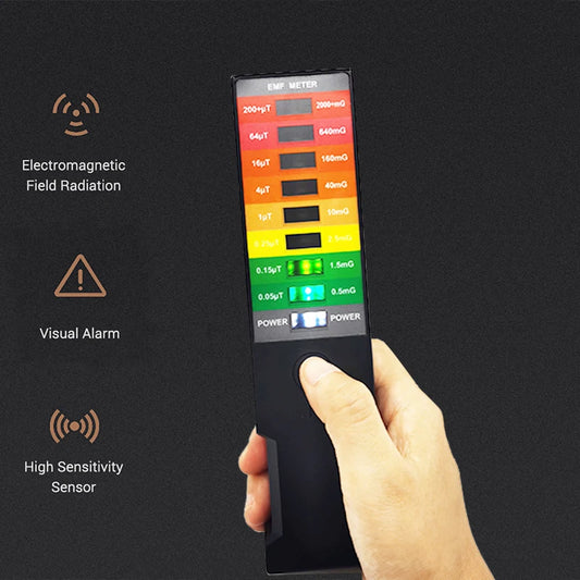 Paranormal EMF Spirit Searching/Calling  Portable Electromagnetic Field EMF Gauss Meter Ghost Hunting Detector Portable EMF Magnetic Field Detector 8 LED Gauss Meter