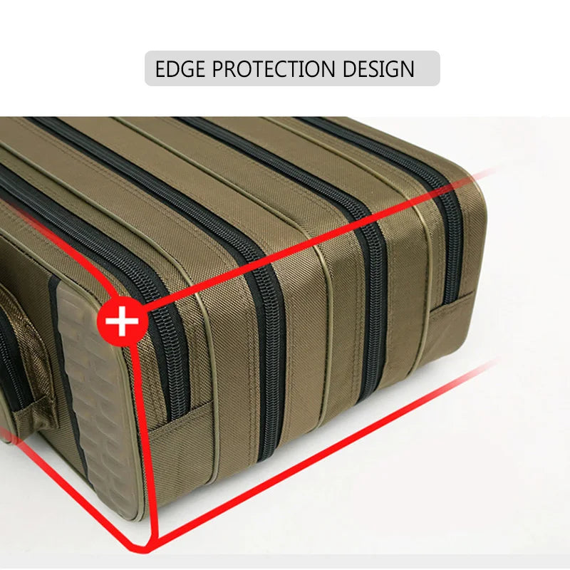 2/3/4 Layers Top Quality Multi-Functional Hard Spinning Fishing Rod Bag Carrier 2/3/4 Layers 80CM-130CM Fishing Tackle Lures Carrying Bags 1680D Oxford Reel Gear Storage Case Organizer Fishing Tools Supplies