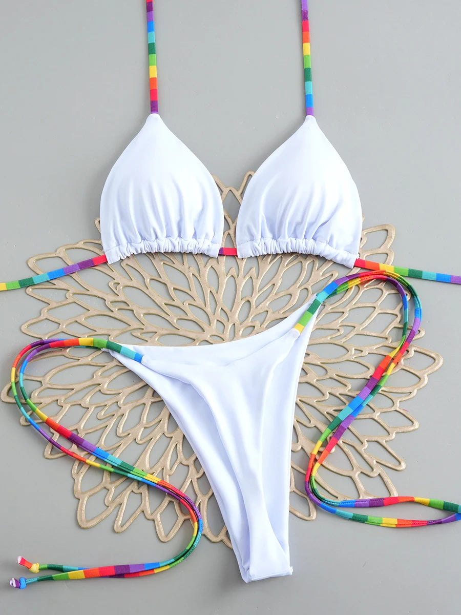 NEW 5 Colors UK Size Sexy Micro Bikini Set Swimsuit Thong Female Bathing Brazilian Women Swimwear Biquini Suit Sexy Up Bikinis Mujer
