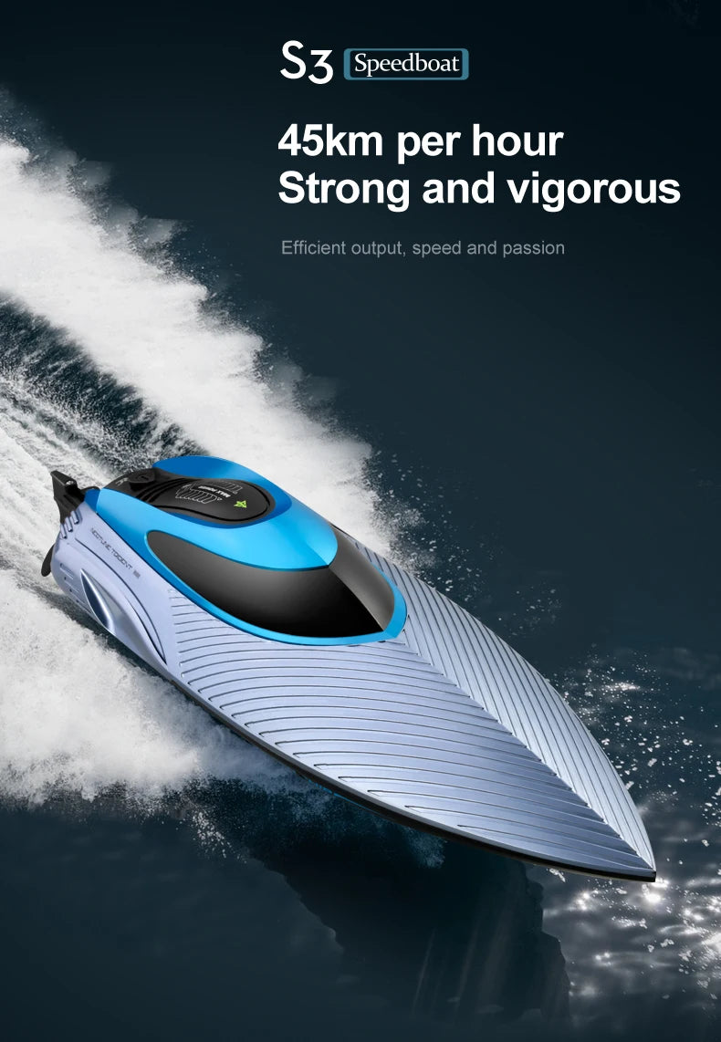 S3 Remote Control Boat High-Horsepower Water Large High-Speed Speedboat Charging Motor Adults Children Ship Model Toy Gifts Water Sport Games