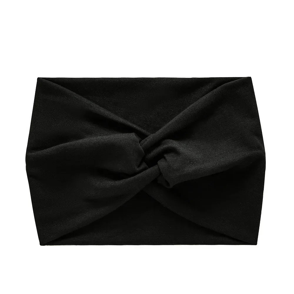 NEW Arrivals 44 Colors/Patterns Sports Elastic Wide-Brimmed Headband Unisex Solid Color Knotted Soft Anti-Slip Warm Turban Bandana Elastic Hairband Ladies Girls Fashion Apparel Accessories Clothing Supplies