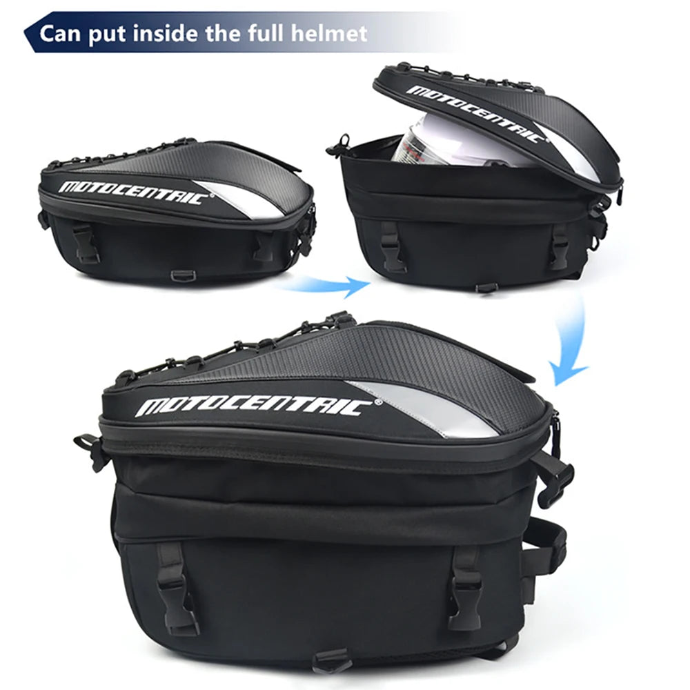 Motorcycle Back Seat Bags Waterproof Tail Bag Rear Seat Bag Multifunctional Motorbike Helmet Bag Moto Rider Backpack