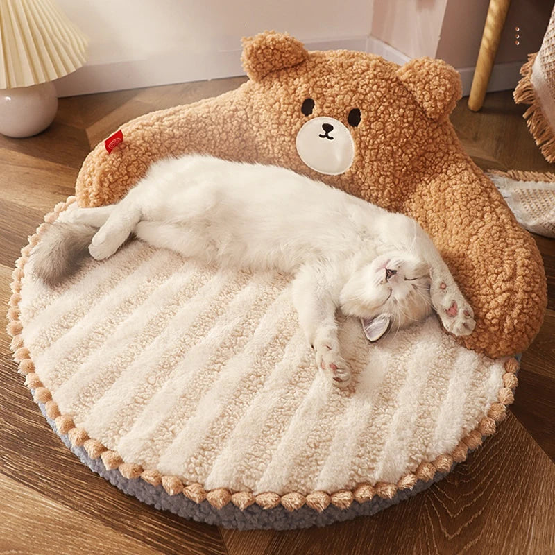 Winter Cat Bed Deep Sleep Warm Pet Cushion for Small Cats Dogs With Pillow Cozy Cat Nest Kennel Mat Washable Pet Beds Products