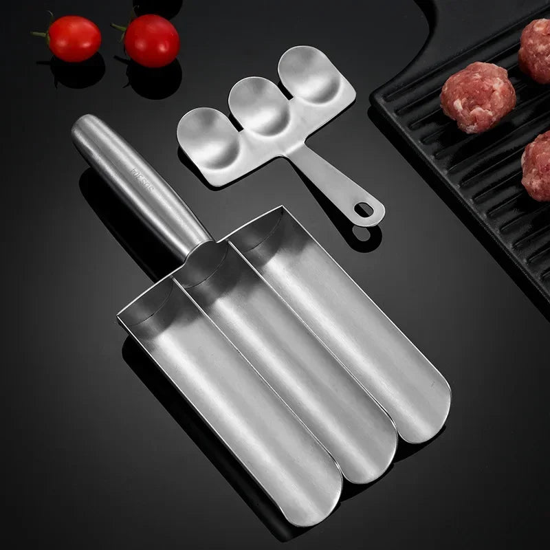 1/2/3 Slots Links Make Easy-Release Non-Stick Meatball Maker Set - Manual Meatball Spoon for Effortless Fish Balls-Ideal Kitchen Tool for Home Cooking Accessories