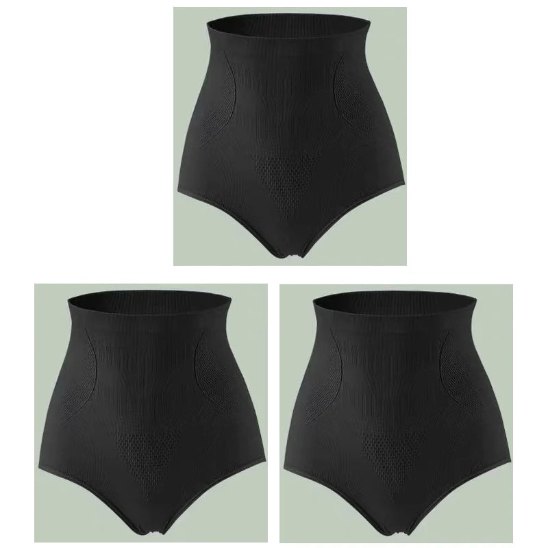 NEW Arrivals 3 PCS Set M-3XL Plus Size Women No Trace High Waist Shaping Panties Breathable Body Shaper Slimming Underwear Butt Lifter Tummy Control Panties Shapewear