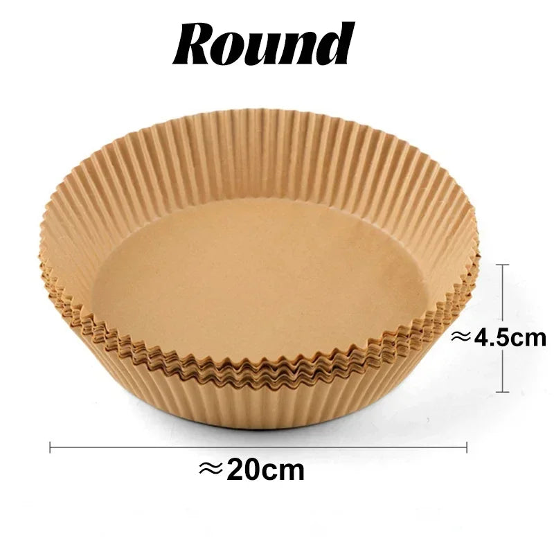 Round Air Fryer Paper Disposable Non-Stick Air Fryer Baking Papers Microwave Oven Pot Oil Absorbing Basket Kitchen Accessories