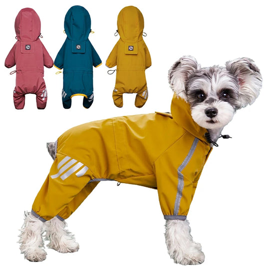 Dog Rain outerwear Reflective Waterproof Pet Clothes for Chihuahua Maltese Rain Small Medium Dogs suit Dogs Overalls
