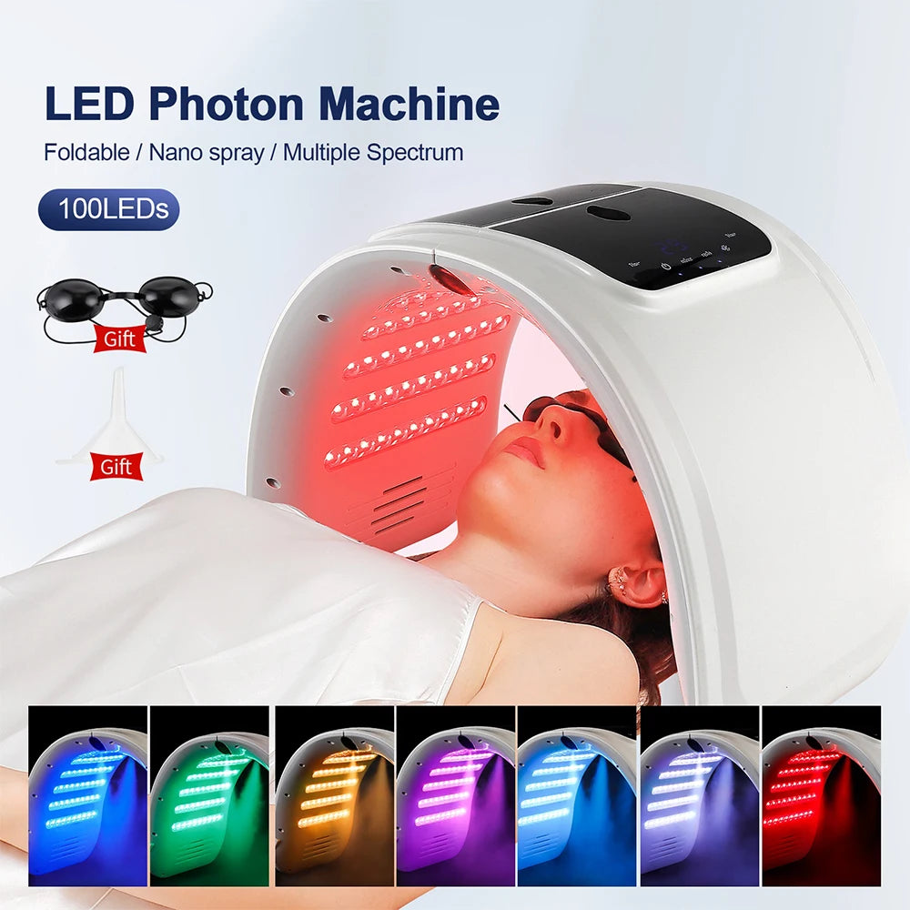 Skin Hydrating Sprayer LED Mask Facial Machine Nano Mist 7 Colors LED Photon Machine Face & Body Salon SPA Home Use Skin Care