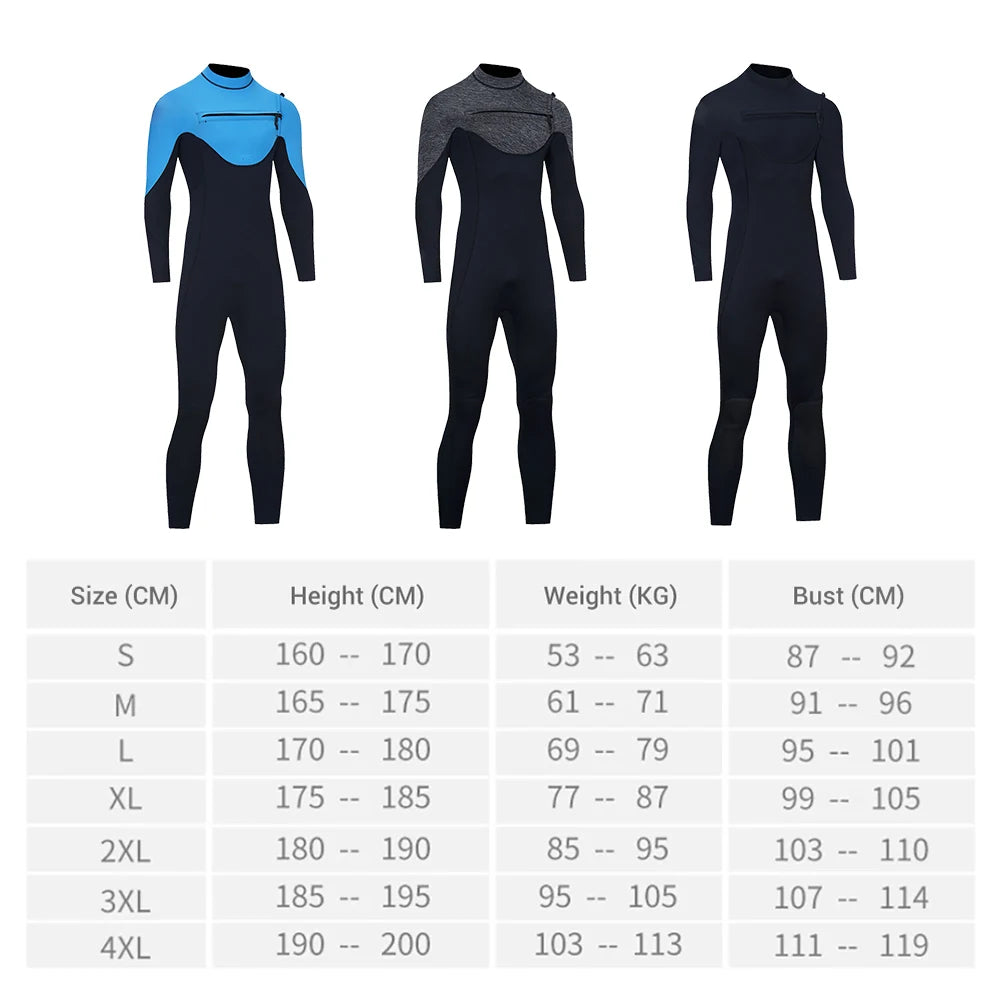 Wetsuit Surf Suits 3mm Premium Neoprene Wetsuit Men Surfing Clothes Kayaking Kitesurf Thermal Winter Swimsuits Scuba Diving Suit