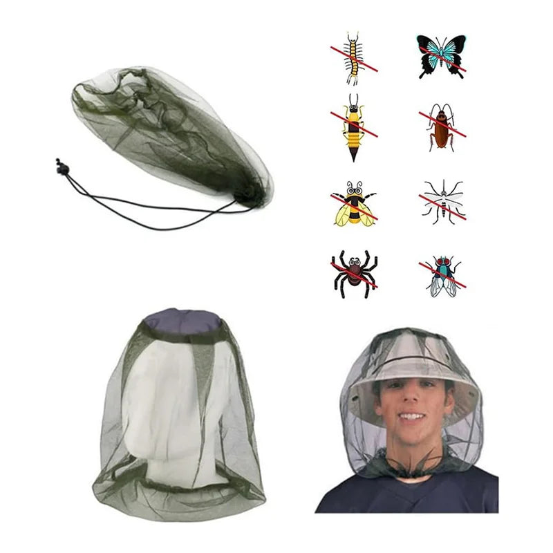 Outdoor Camping Beach Fishing Beekeeping Anti Mosquito Fishing Cap Anti Insect Hat Mesh Breathable Bug Bee Repellent Head Cover Net for Men and Women