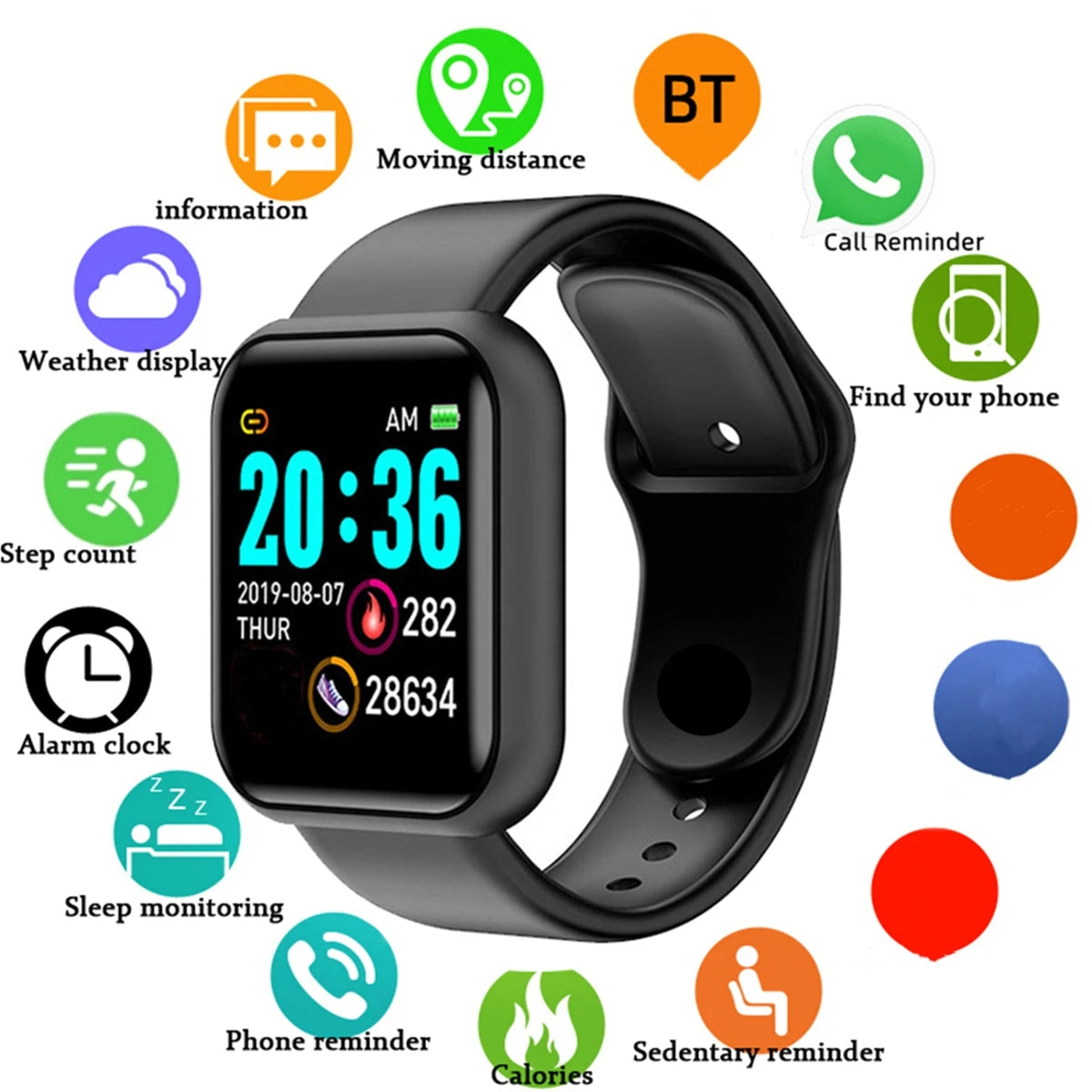 NEW Smartwatch Men Women Sport  Wrist Watches Smart Watch Message Fitness Monitor Bracelet Birthday Gift Electronic Clock For Android IOS