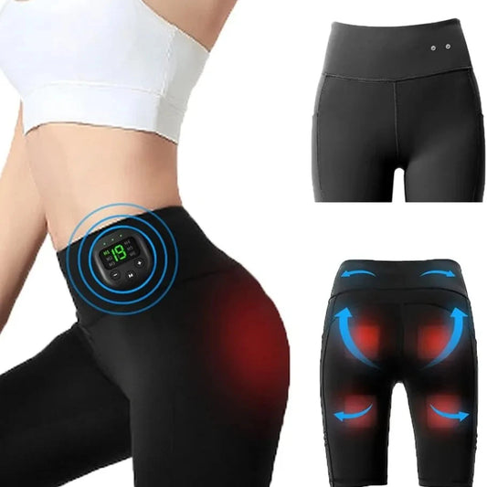 High Waist Shorts Yoga Pants with EMS Muscle Stimulator Buttock Ultimate EMS Stimulator 8 Modes 19 Intensity Levels