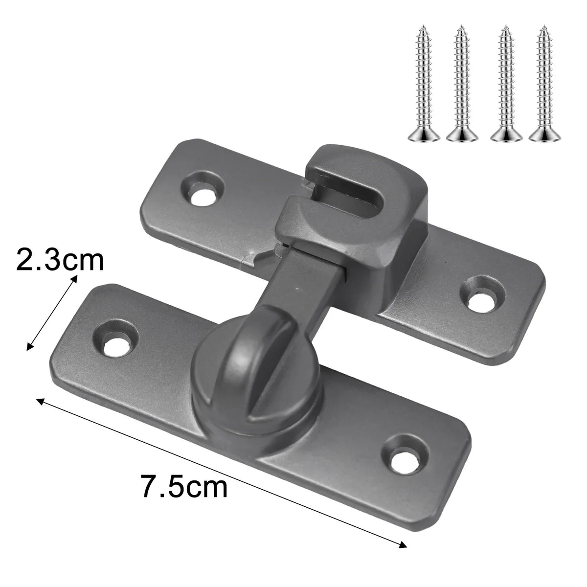 2/4 Sets Silver/Gray 90 Degree Window Drawers Cabinet Locks Stainless Steel Hook Latch Barn Door Latch Bolt Hooks Sliding Gate Buckles Hardware Home Indoor Outdoor Garden Street Door Security Supplies