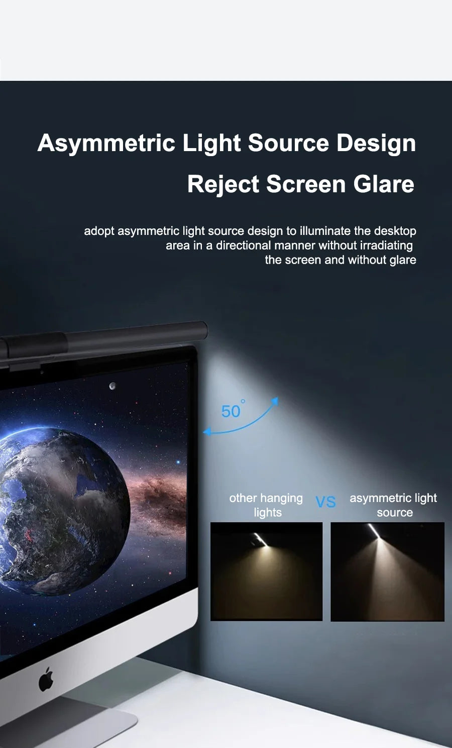 NEW Arrivals 30CM Screen LED Bar Desk Lamp PC Computer Laptop Screen Lamp Hanging Light Bar Table Lamp Office Study Reading Light For LCD Monitor
