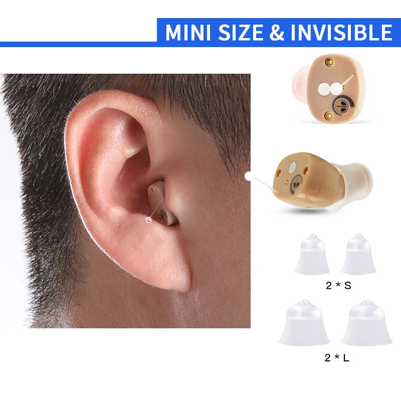 NEW Intelligent Digital Hearing Aid Rechargeable Sound Amplifiers Wireless Ear Aids for Elderly Adjustable Ears Medical Aids Accessories Health Care Supplies