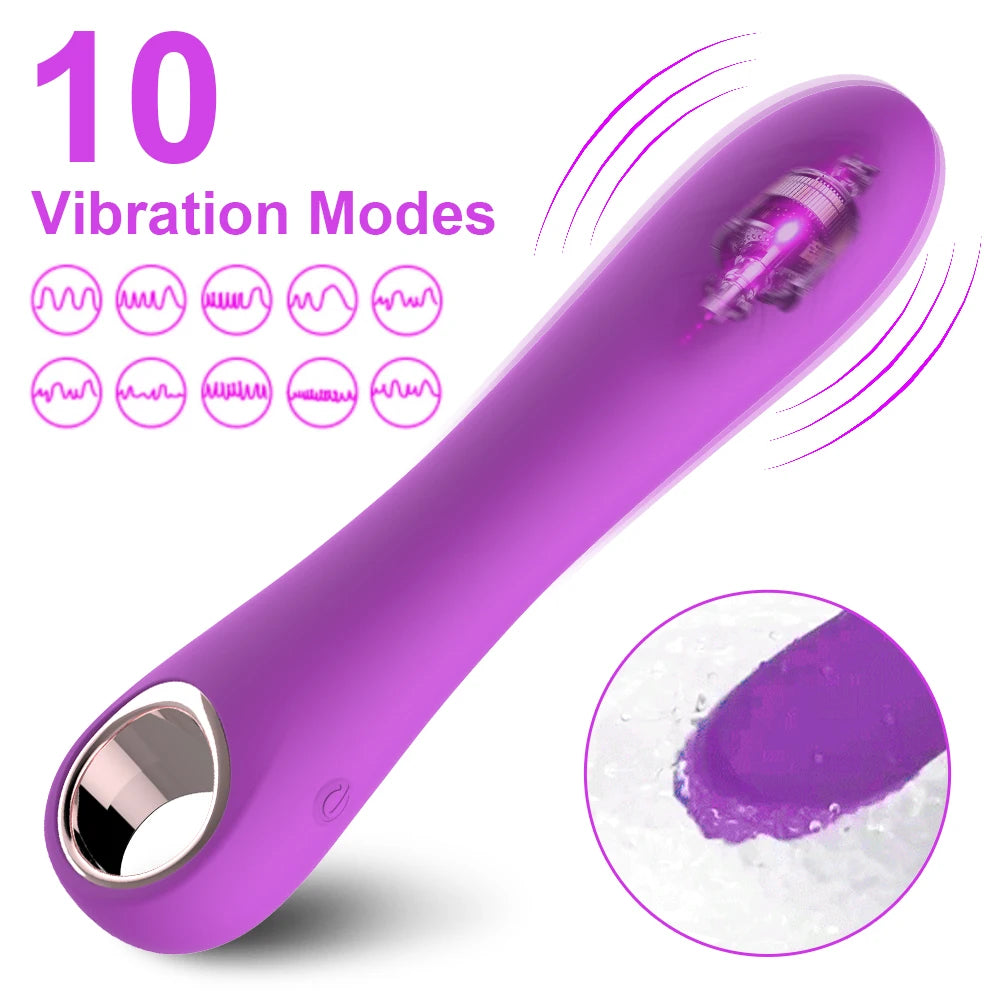 10 Speeds Powerful G-Spot Vibrator for Women Soft Silicone Dildo Vagina Clitoris Stimulator Vibrator Female Sex Toys for Adults