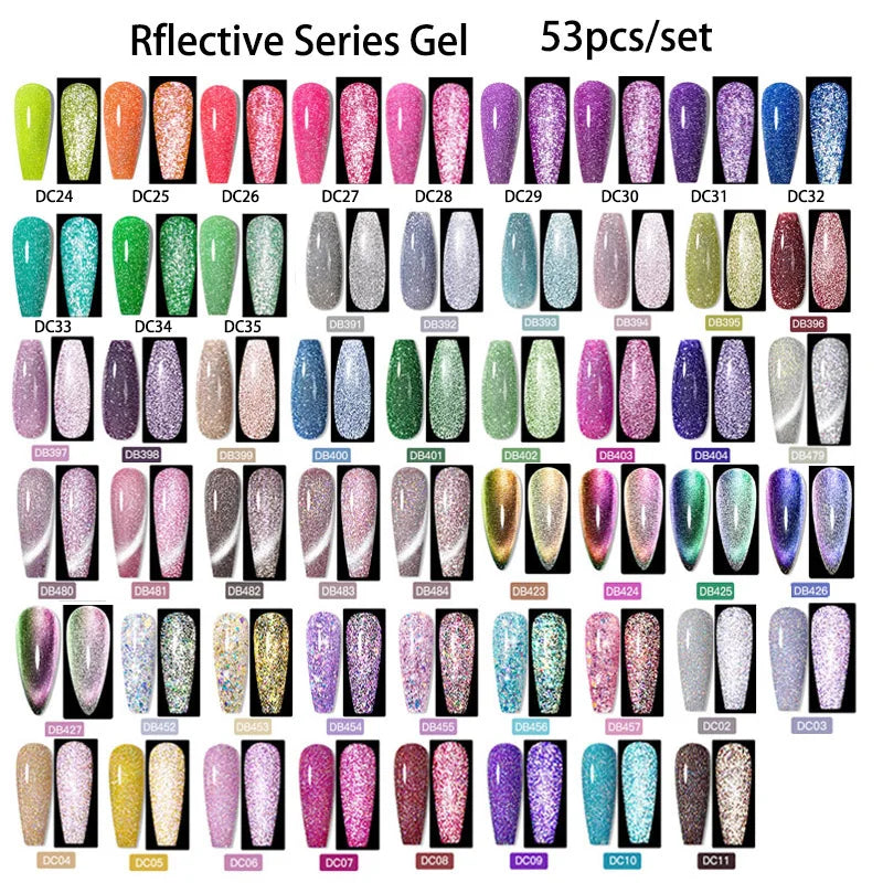 NEW Arrivals 24/40.120PCS Set Colors Gel Nail Polish Set Semi Permanent Hybrid Gel Varnish Set Base Top Coat Soak Off UV LED Nail Gel Kits Manicure Pedicure Accessories Nail Care Tools Sets Cosmetic Supplies