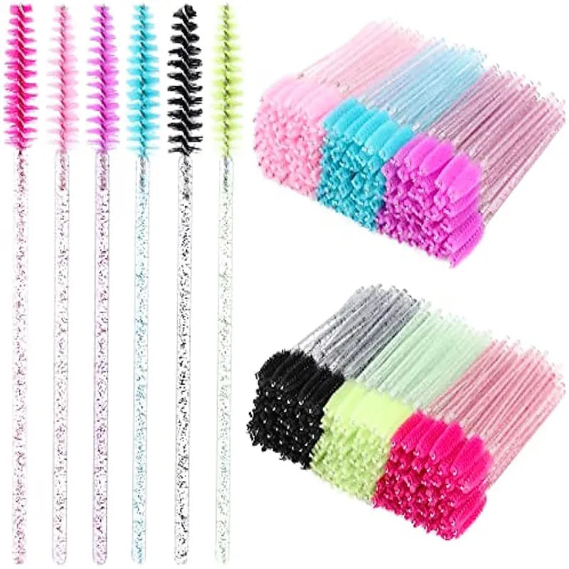 HUAZDS 300pcs Disposable Mascara Wands Eyelash Brush Spoolies for Eye Lash Extension, Eyebrow and Makeup Crystal Makeup Tools