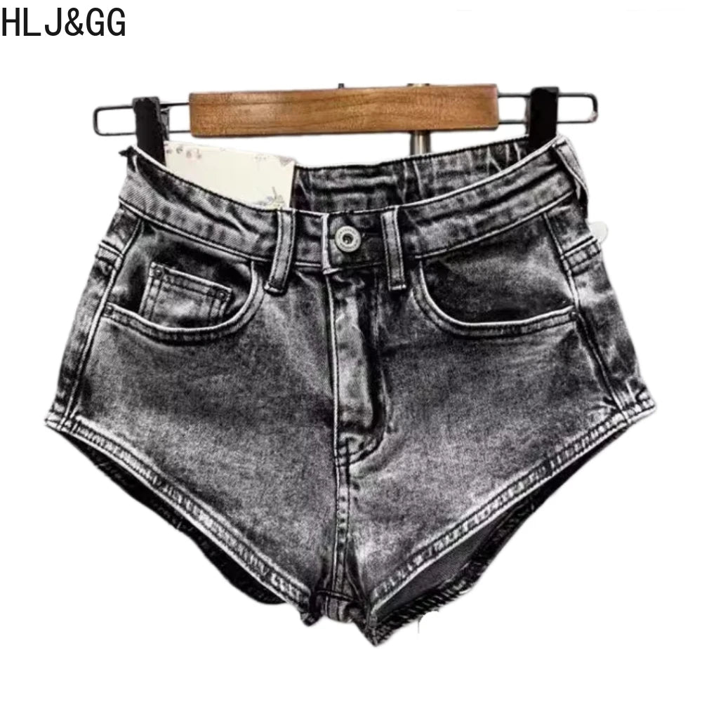 2 PCS Set  Y2K Sexy Hot Girl Halter Backless Lace Up Women Leather Rivets Crop Top And Denim Shorts Outfit Streetwear Evening Rave Festival Party Night Clubwear Suit