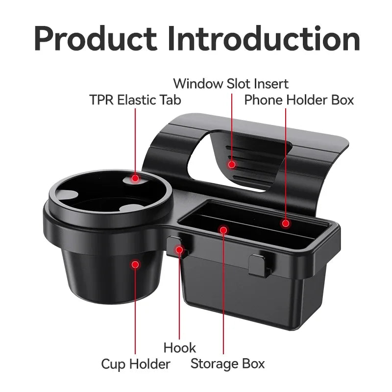 NEW Arrivals Car Organizer Box with Cup Holder Drink Holder Multifunctional Side Door Window Phone Slot Hanging Storage Rack for Vehicle Cars Accessories