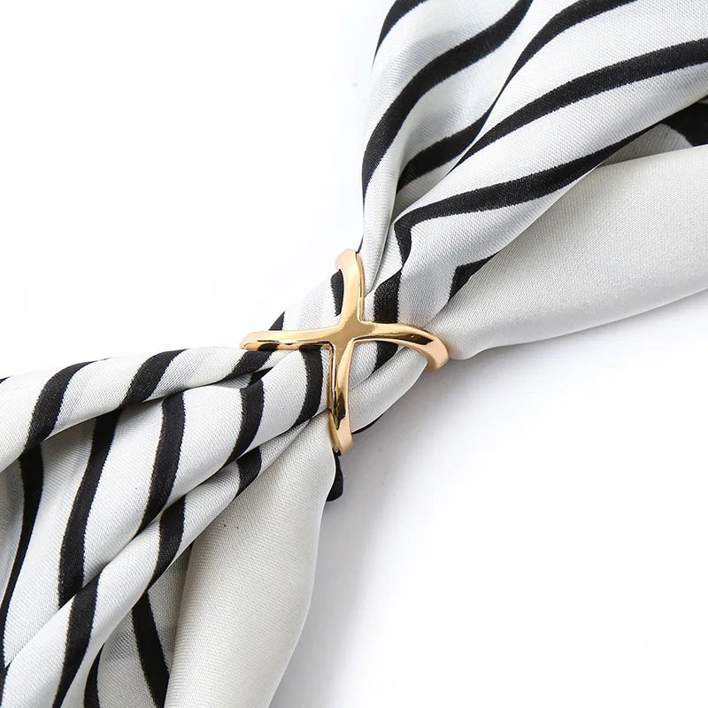 3pcs Fashion Cross Scarf Clip X Shape Metal Brooches For Women Hollow Bow Scarves Buckle Holder Shawls Jewelry Clothing Accessories