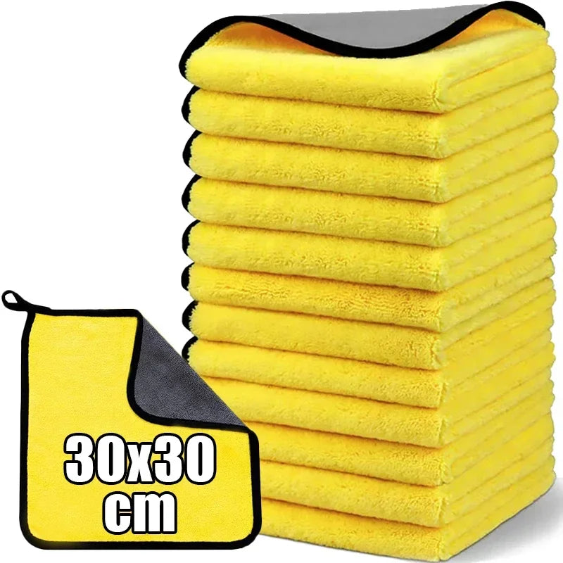 NEW Arrivals 20PCS Set Thickened Car Microfiber Cloths Double Sides Washing Drying Cleaning Towels Auto Detailing Towel Rags Cleaner Tools