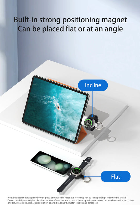Wireless Samsung Charger Power Bank 1200mah for Galaxy7 Compatible with Galaxy Watch 3/4/5/6/7/Active 1/2+Google Pixel Watch