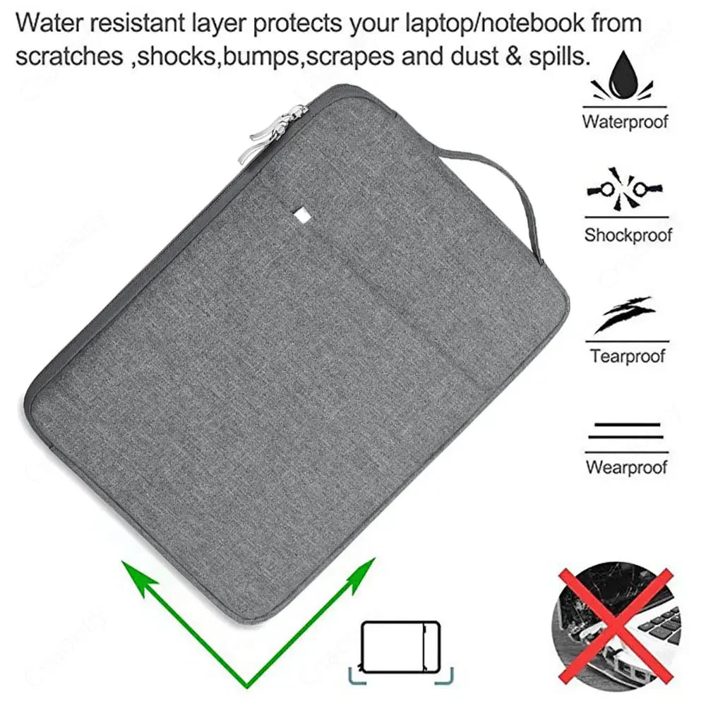 Laptop Sleeve Handbag Case for HP 13.3" 13.5" 14" 15.6" 16" Waterproof Zipper Portable Notebook Cover for HP 11.6" 12.5" Bag