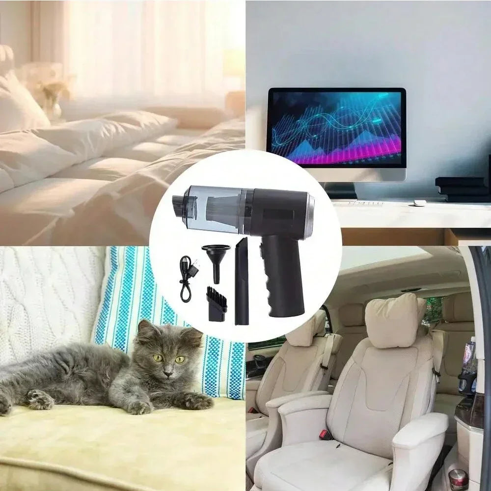 NEW Arrivals  Wireless Vacuum Cleaner Dual Use for Home and Car 120W High Power Powerful Vacuum Cleaner Black
