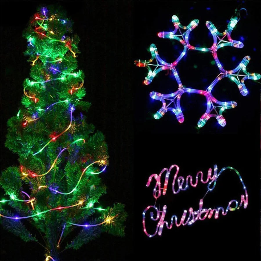 NEW 20/30M-300 LEDS Christmas Garland String Lights Outdoor 8 Modes  Rope Tube Fairy Garden Lights for Party Wedding Holiday Decor