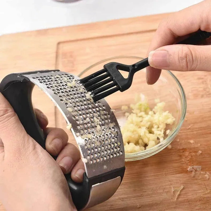 NEW Arrivals 6 PCS Set Stainless Steel Garlic Press Crusher Manual Garlic Mincer Chopping Garlic Fruit Vegetable Tools Kitchen Accessories