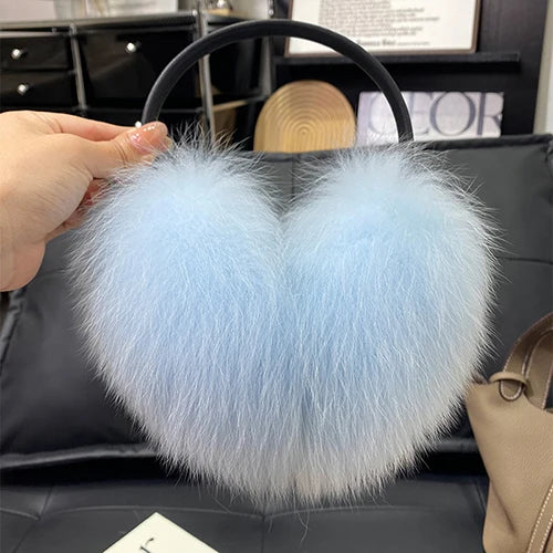 New Winter Real Fox Fur Earmuffs 14 Colors for Women Natural Fox Fur Scarves Dual use Genuine Warmer Plush Earmuff Outdoor Solid Fur Scarf
