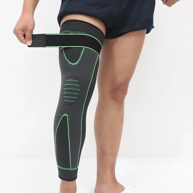 S (50kg)- 3XL (110-130Kg) Plus Size  Leg Knee Support Protectors Arthritis Meniscus Pain Relief Knee Support Brace Compression Long Full Legs Sleeve Running Gym Sport Knee Guard Pads