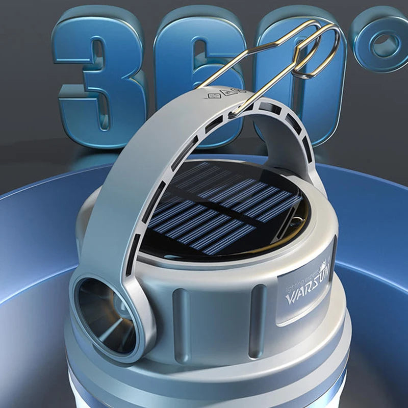 Outdoor 1100 Lumen Long Endurance Led Solar Powerful Rechargeable Camping Lamp Light with Outdoor Sports