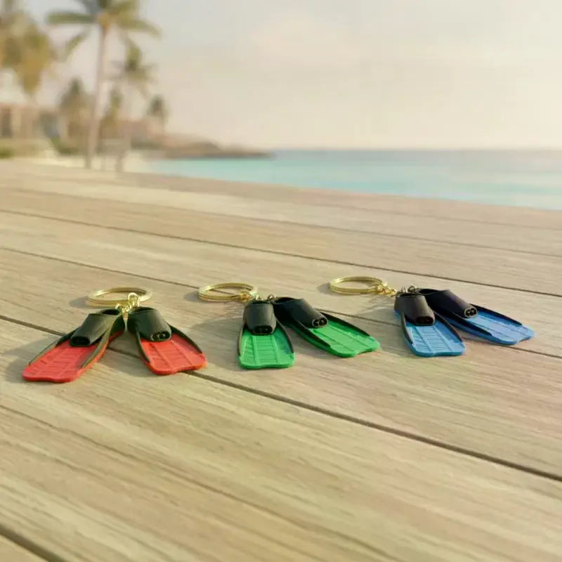 Realistic Diving Flipper Keychain Soft Silicone Key Ring Lightweight Decor Accessory for Diving Lovers Bag Car Key Water Sports Gifts
