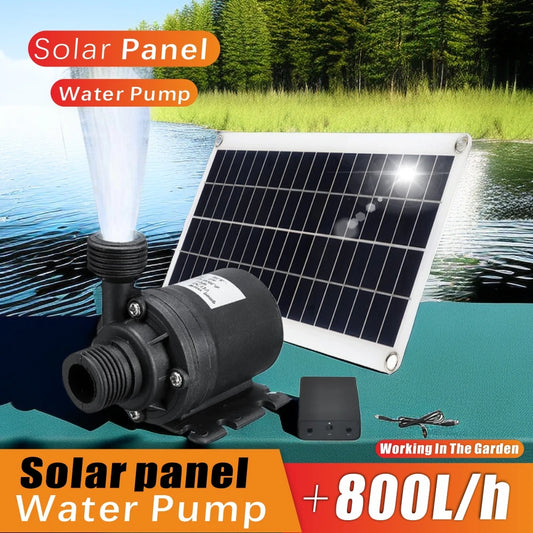 NEW Arrivals Full Set 800L/H Water Pump 12V Solar Panel Power Bank  Set Ultra-quiet Submersible Water Pump Motor Camping Fish Pond Garden Fountain Tools Home Outdoor Supplies