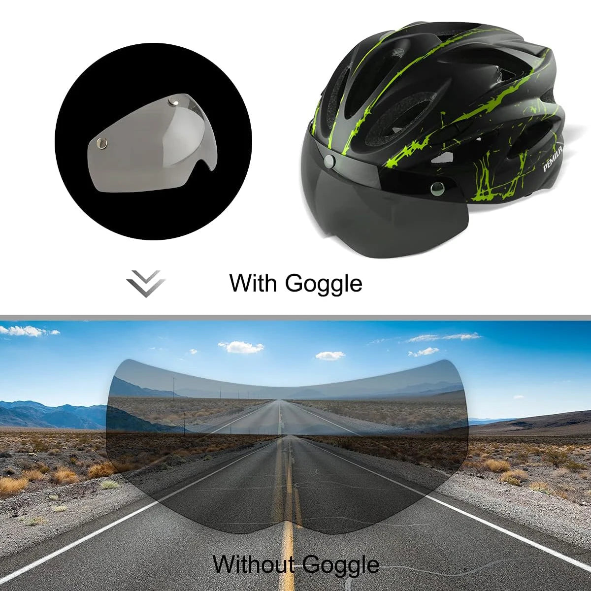 NEW Ultralight Cycling Safety Helmet Outdoor Motorcycle Bicycle Helmet Removable Lens Visor Mountain Road MTB Bike Helmet